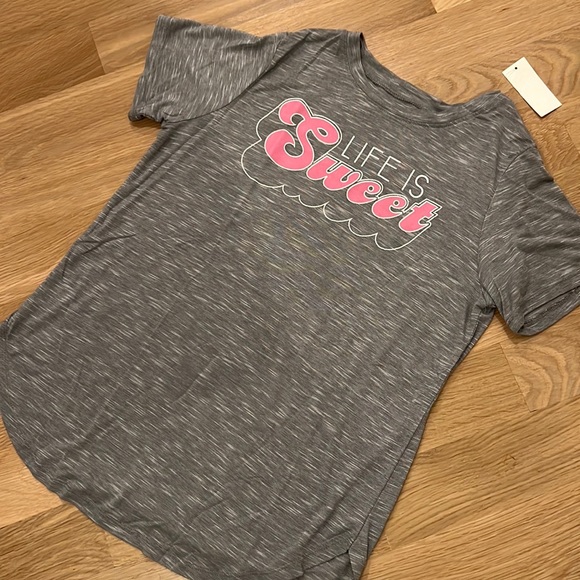 Modern Lux New Statement Tee Shirt Life is Sweet L - Picture 1 of 3